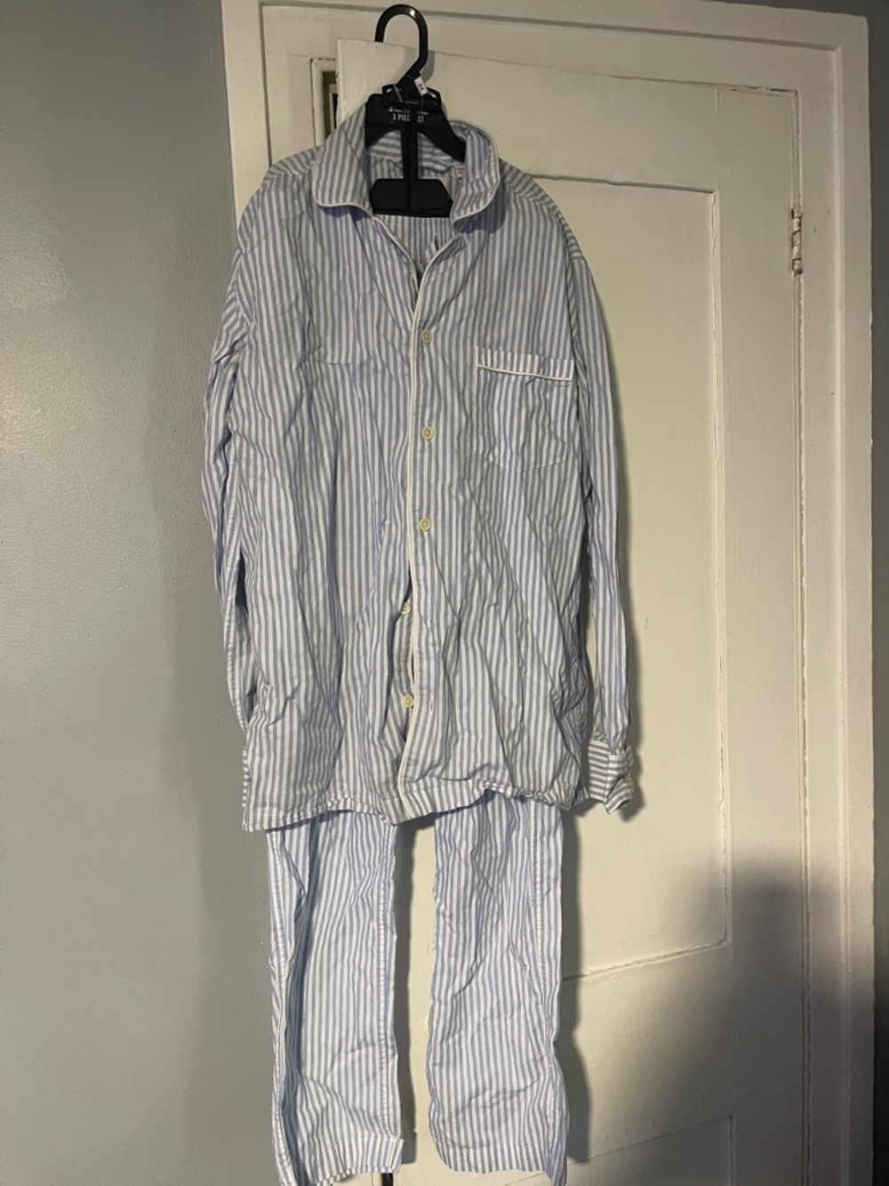 J. Crew Blue and White Striped Pajama Set